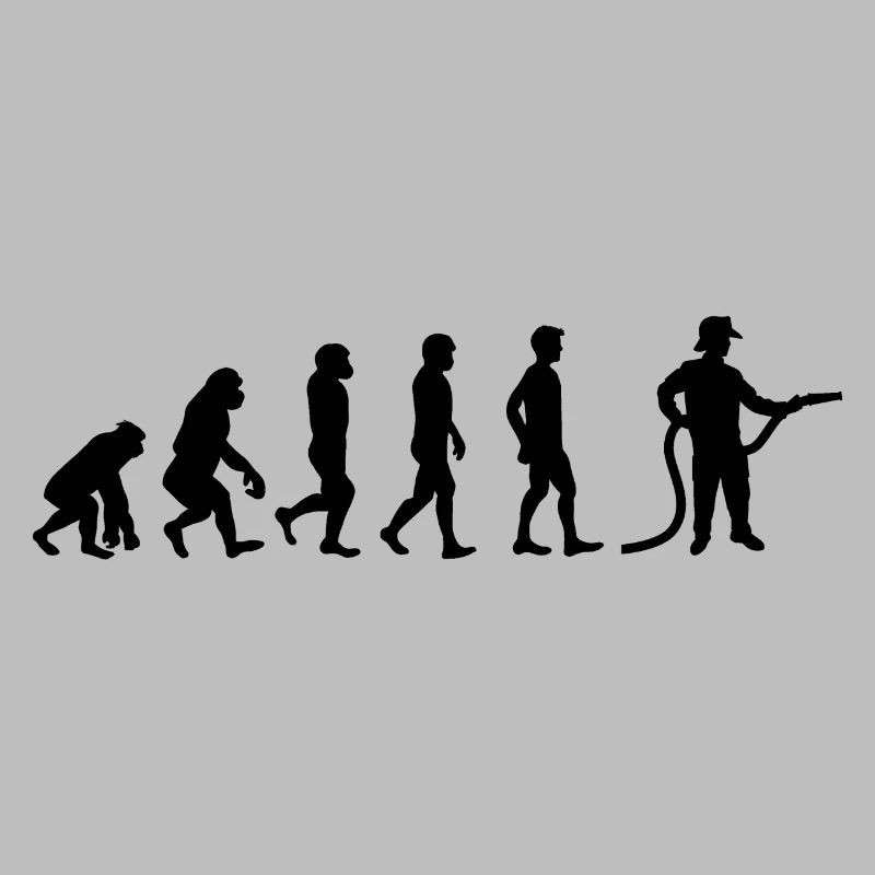 Evolution Feuerwehrmann schwarz