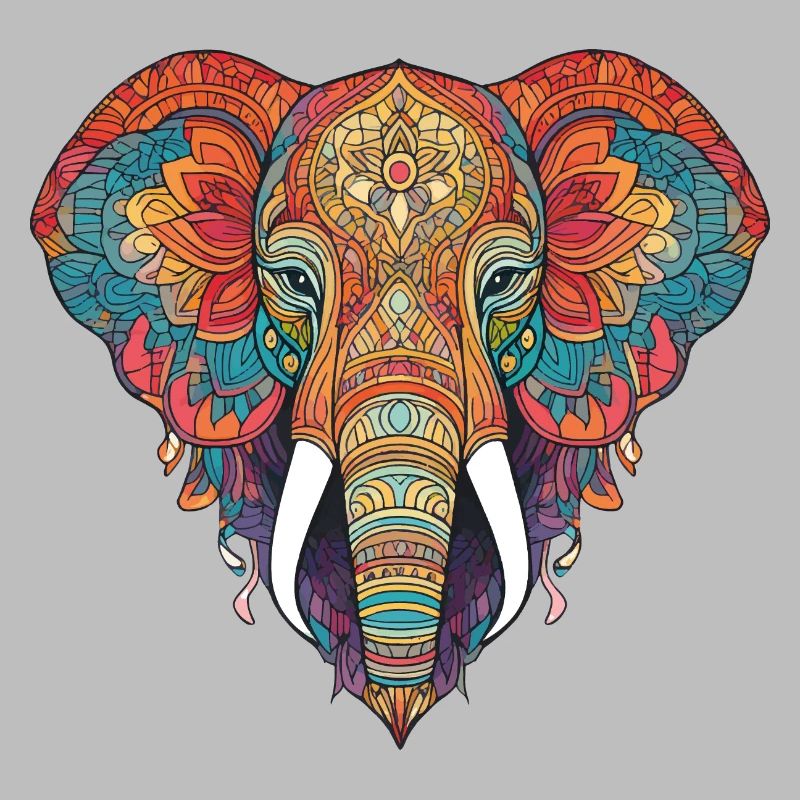 Elefant Zentangle Kunst bunt tier