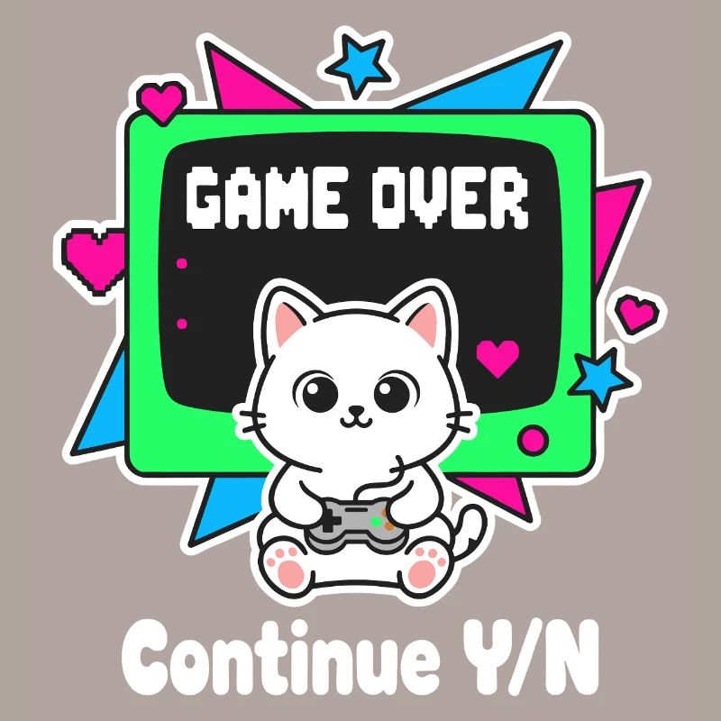 Retro Katzen Controller Game Over