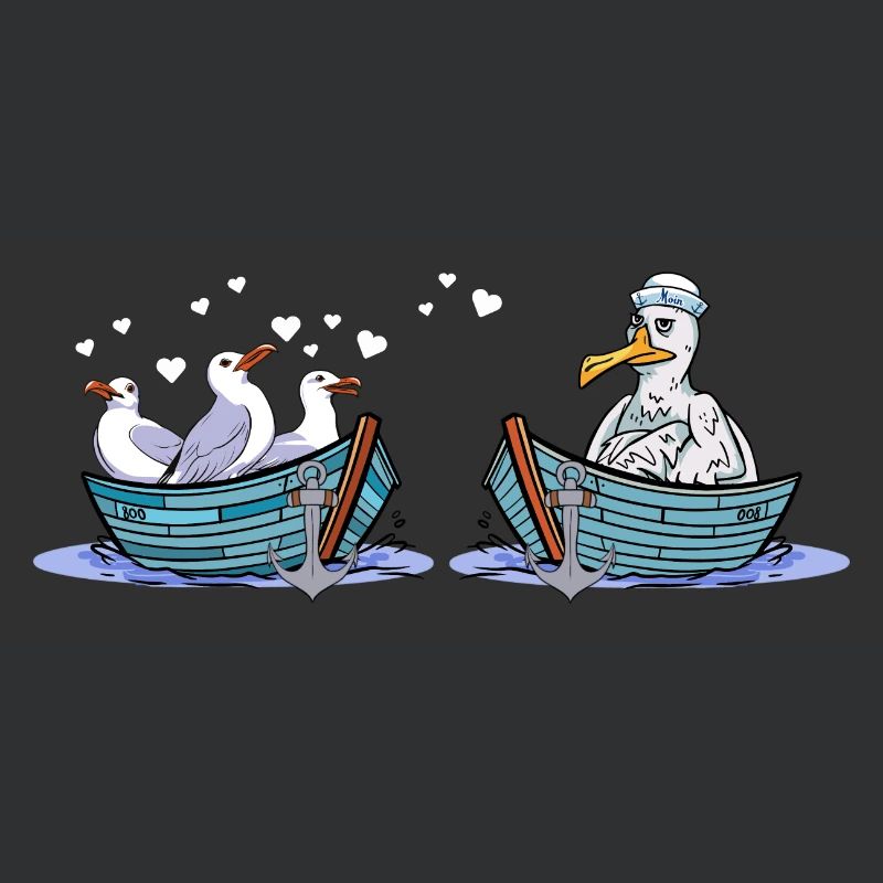 Möwen Boot Seemänner Liebe Seevögel Valentin