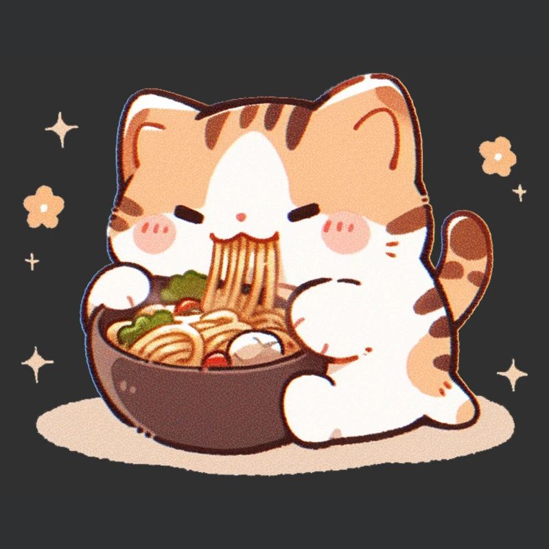 Mème de chat mangeant des spaghettis