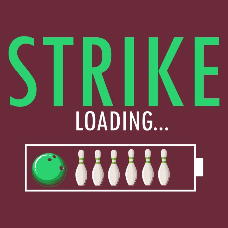 STRIKE Loading Cool Retro Bowling Designs