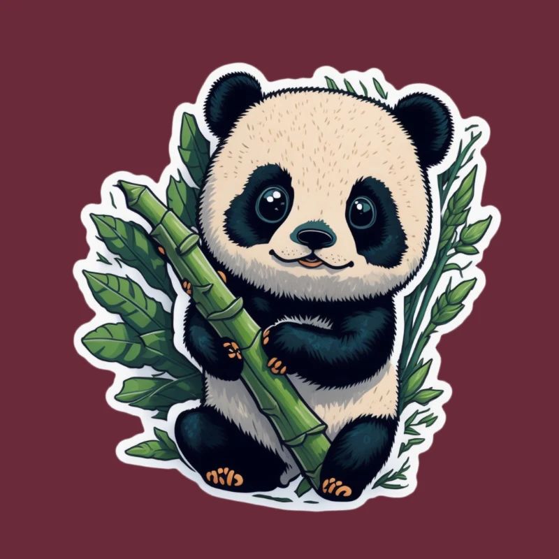 Cute Panda with Bamboo
