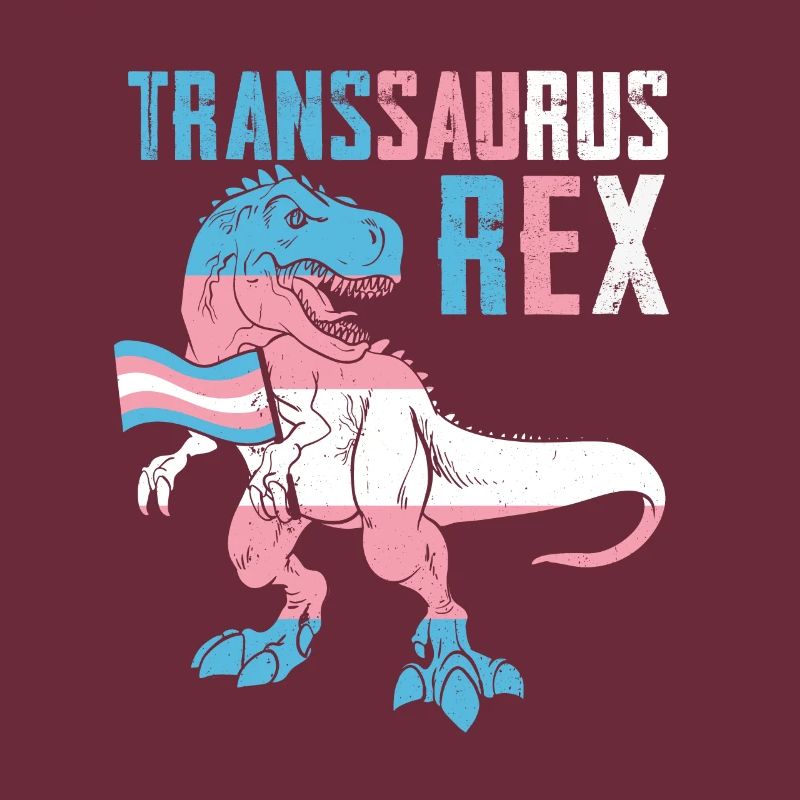 Transsaurus Rex Dinosaur Flag For Trans Pride