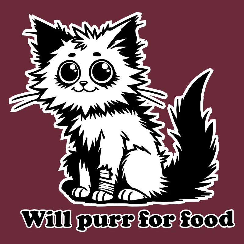 Chat sans abri - Will ronronnera pour la conception de nourriture