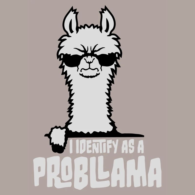 I Identify As A Probllama Cool Lama Problem Spruch