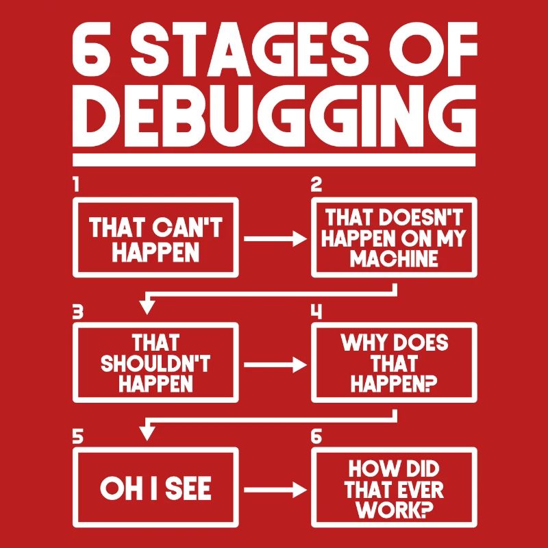 6 Stages Of Debugging Programmer Coding