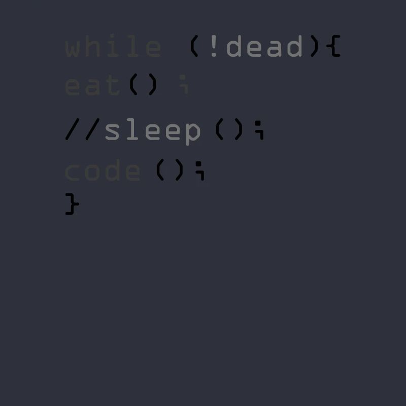 While Not Dead Eat Sleep Code Programmer Hacker