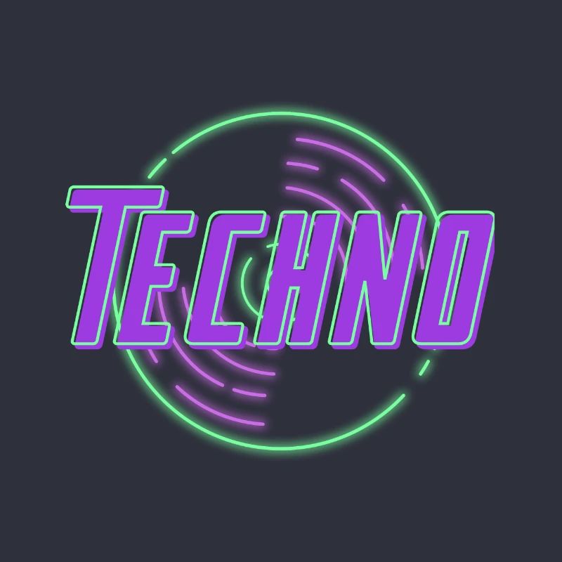 Techno Record Neon