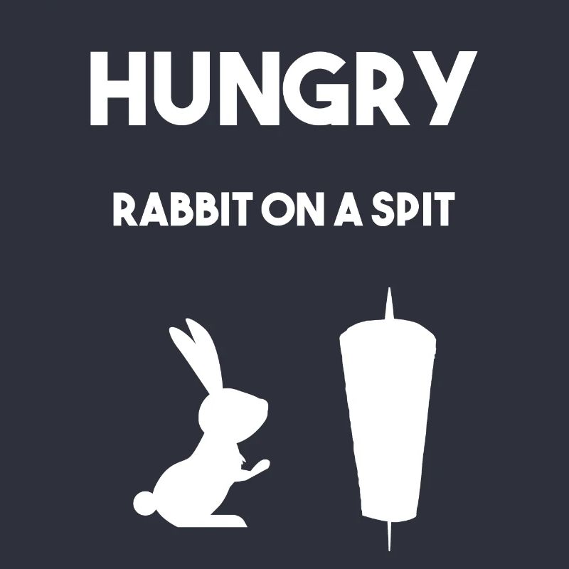 Rabbit on a spit withe