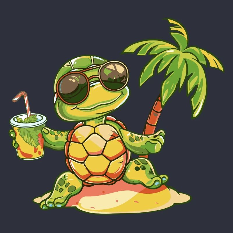 Turtle Summer Beach Comic