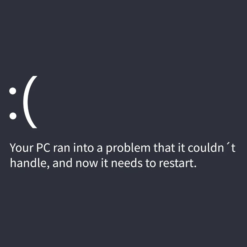 Windows Blue Screen Error Text Error Computer Science