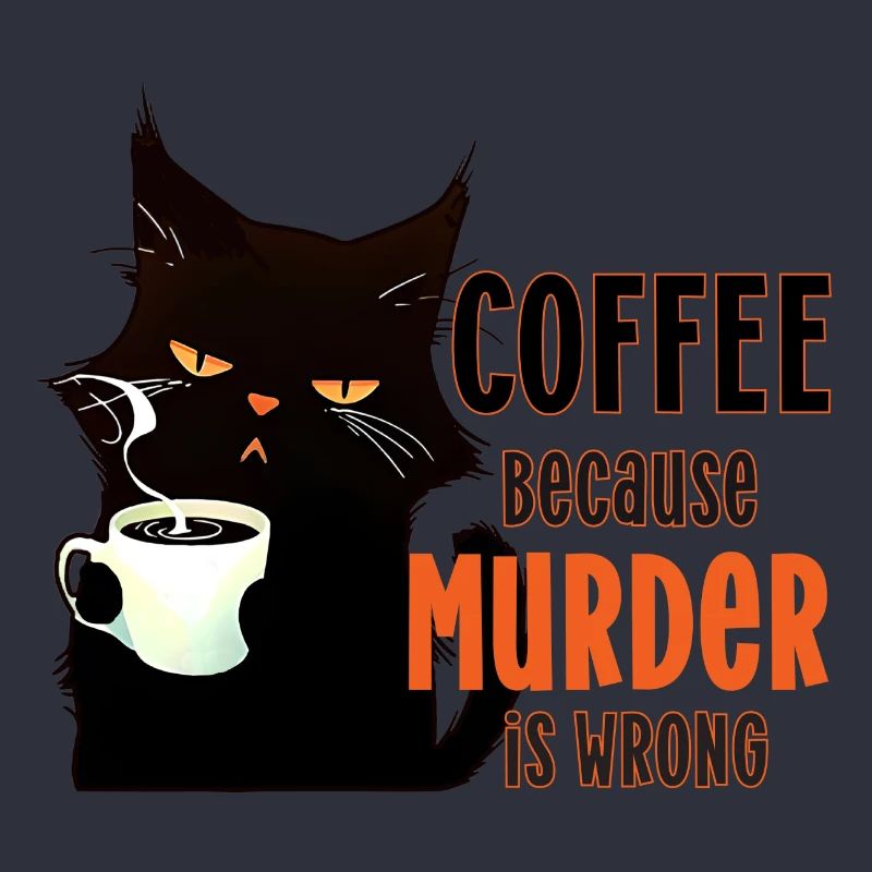 Coffee because murder is wrong cat Katze Kaffee
