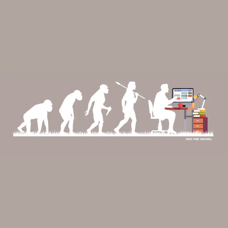 Evolution Nerd Geek Hacker Coder Programmeur
