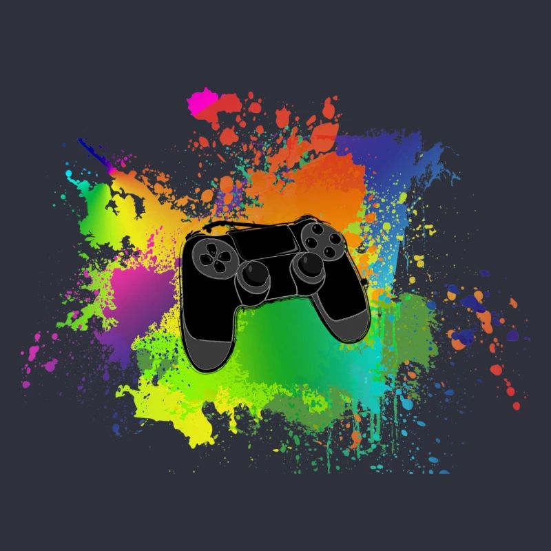 Controller Farbklecks Bunt Gaming Geschenk Idee