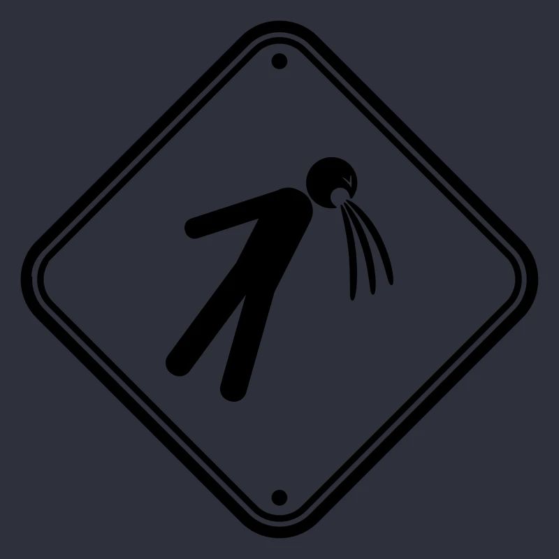 shield caution note vomit vomit