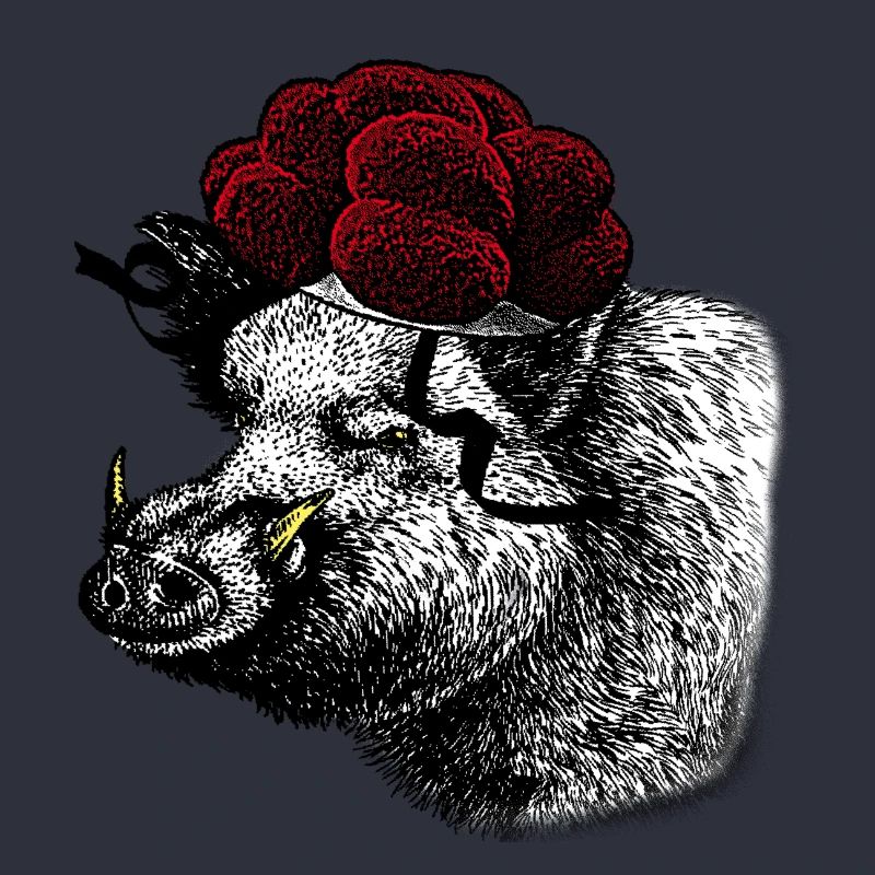 Wildschwein / Eber mit Schwarzwälder Bollenhut