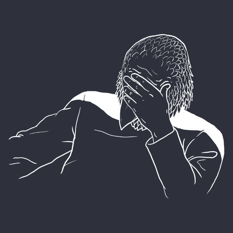 Facepalming Eagle (white design for dark apparel)