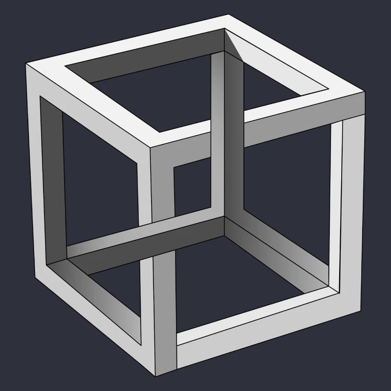 Cube optical illusion