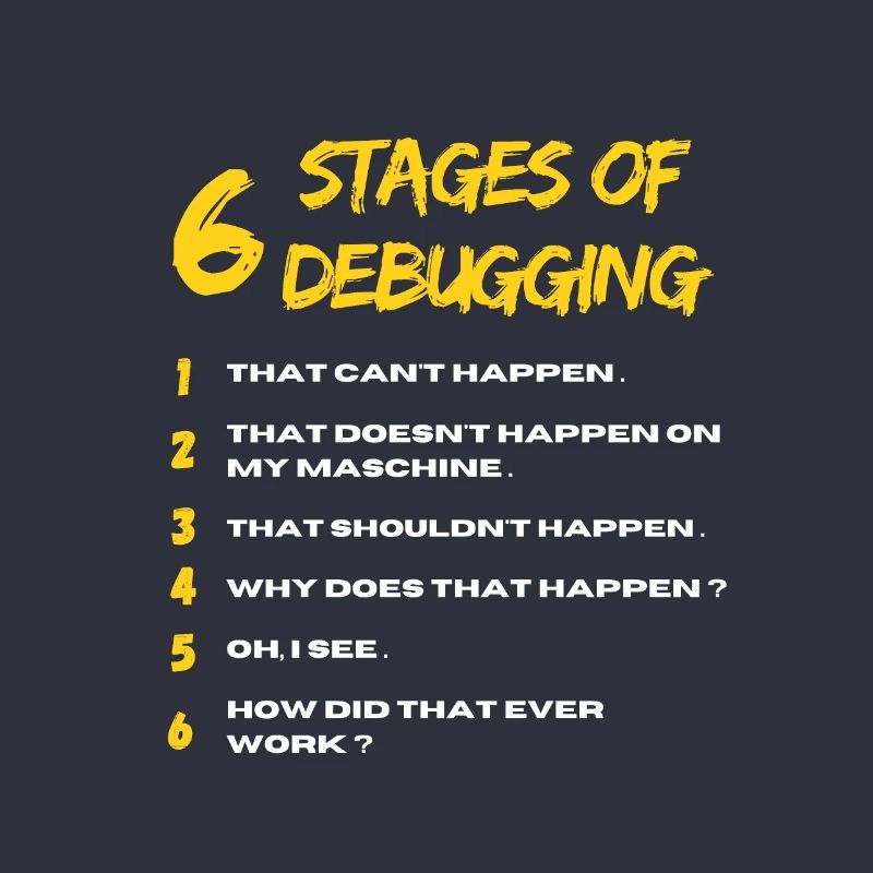 6 Stages of Debugging Bug Coding Computer Programm