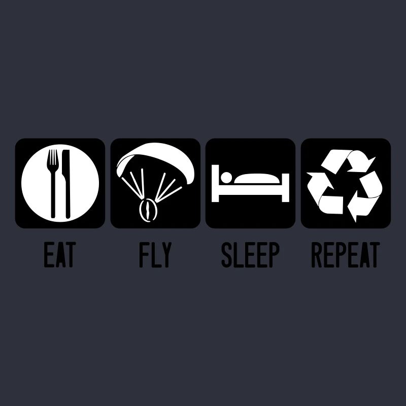 Paramoteur Eat Fly Sleep Repeat - Paramoteur Blanc