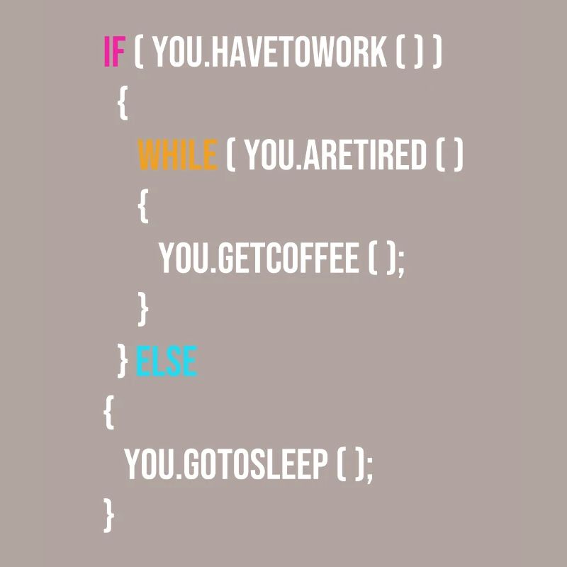 Funny Programmer Codes Coffee And Sleep