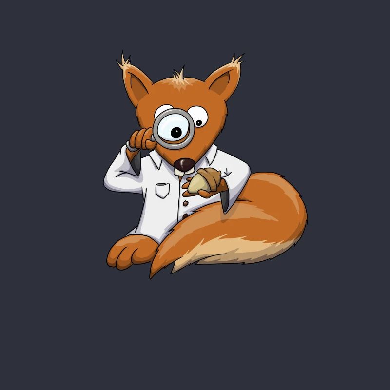 Forscher Doc Eichhörnchen Lupe Eichel Süß Geschenk