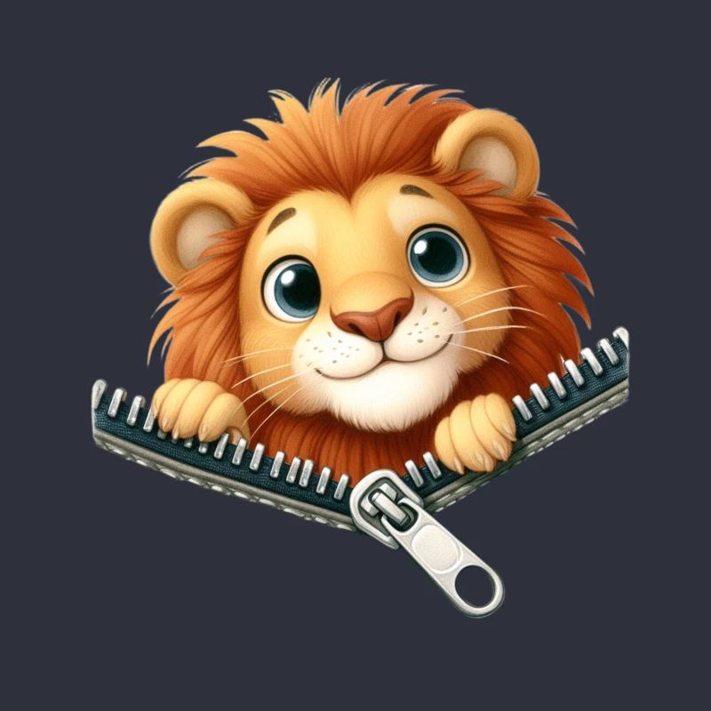 Lion avec fermeture éclair