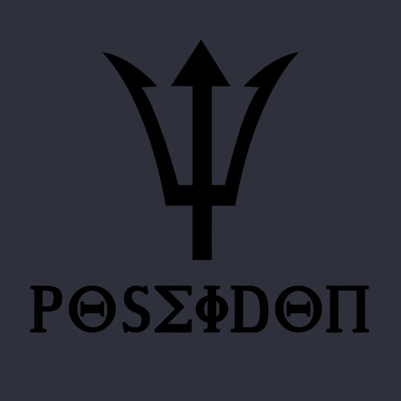 Poseidon Design mit Dreizack Geschenkidee schwarz
