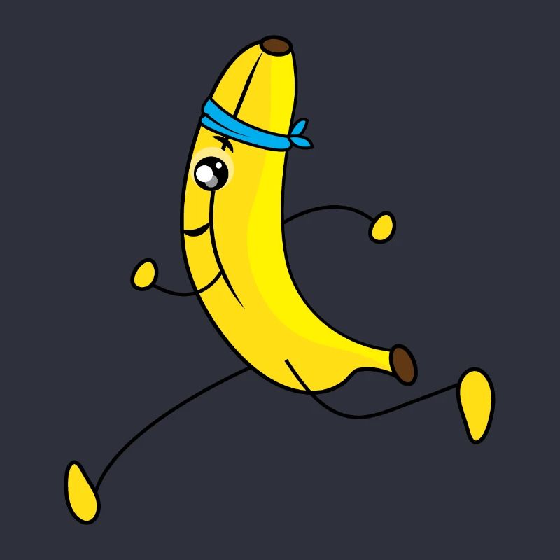 Dessin animé de banane en cours d'exécution