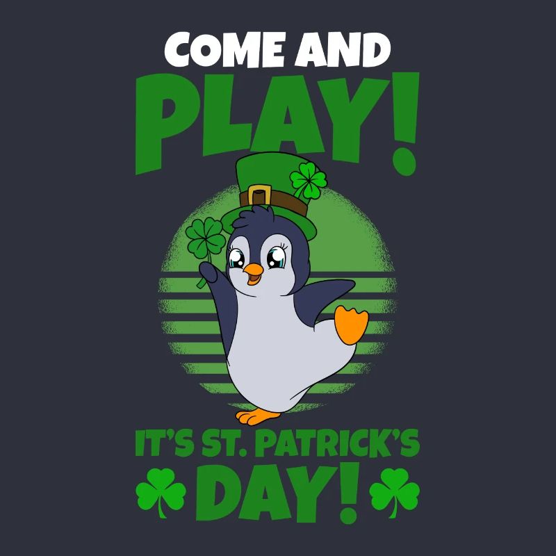 Manchot mignon Trèfle Saint-Patrick Pingouin
