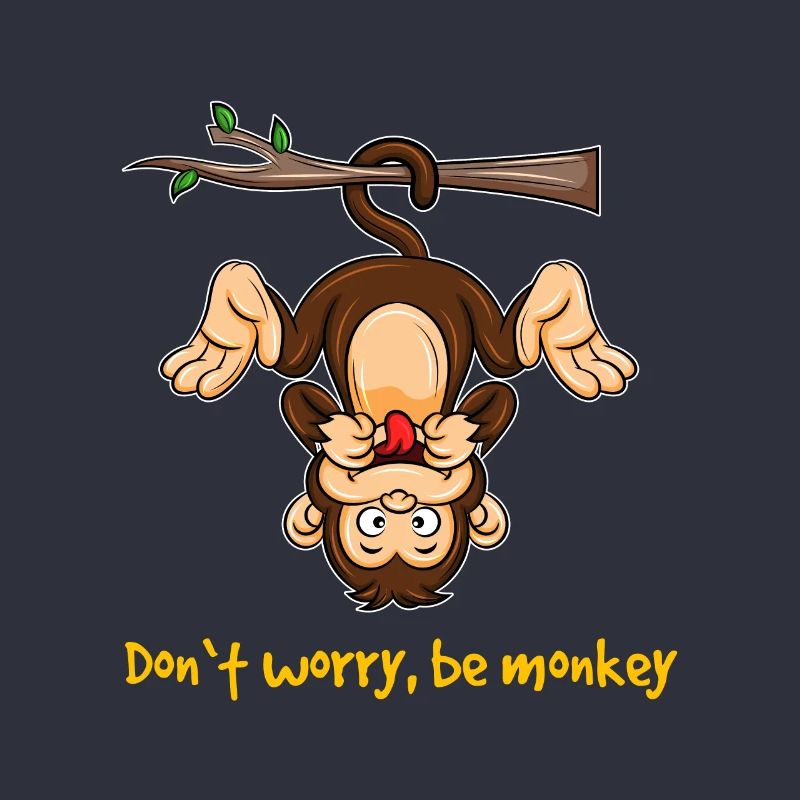 Affe Monkey Äffchen Dont worry Zoologie Geschenk
