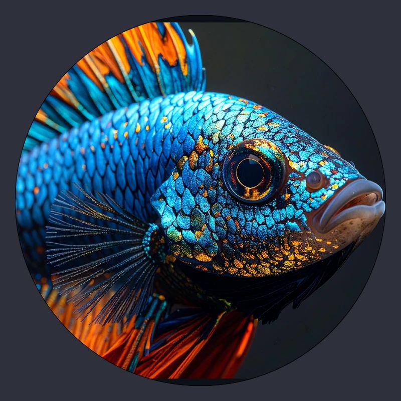 Fish,colorful,sequins,glitter,blue