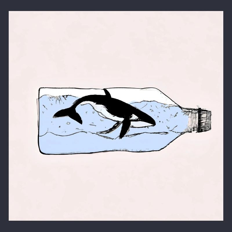 Message dans une bouteille, Illustration de baleine, Déclaration