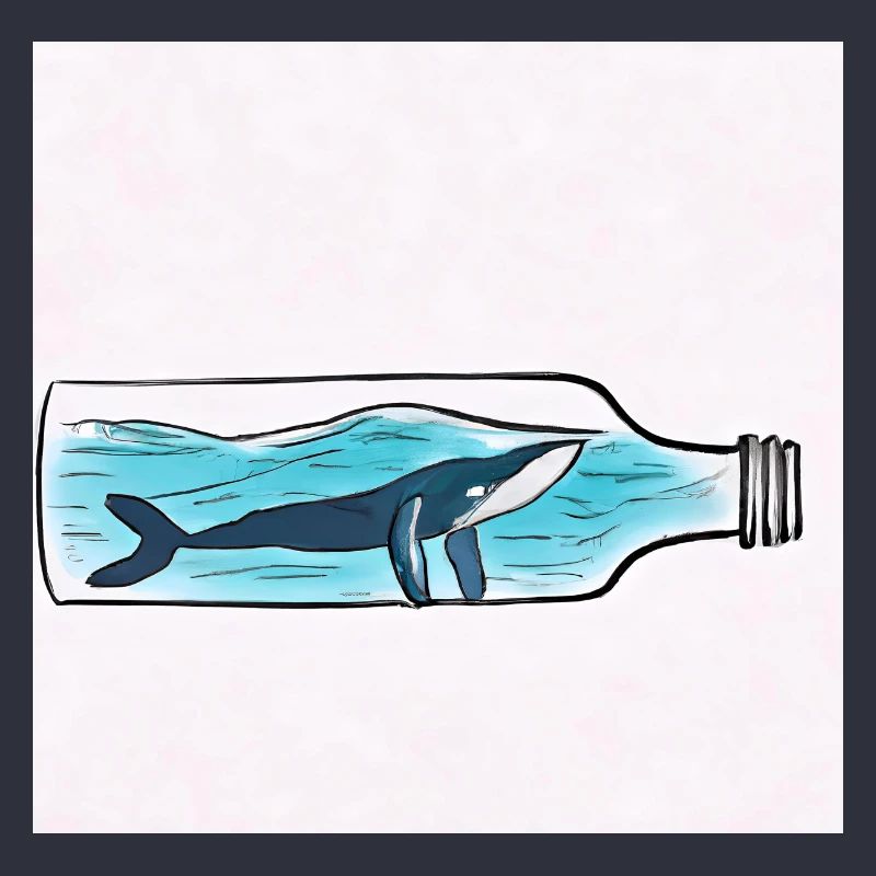Message dans une bouteille, Illustration de baleine, Déclaration