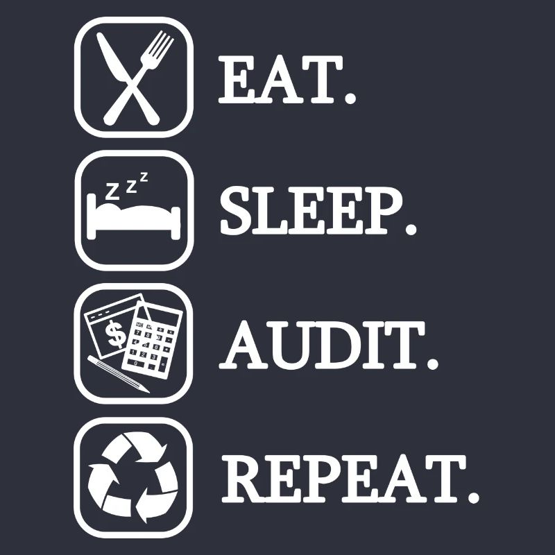 Eat Sleep Audit Répéter avec des pictrogrammes