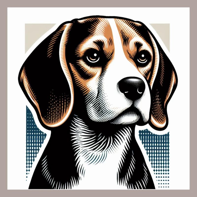 Style vectoriel de risographie Beagle