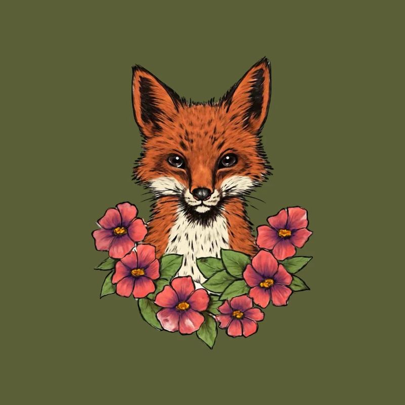 Fuchs in Blumen