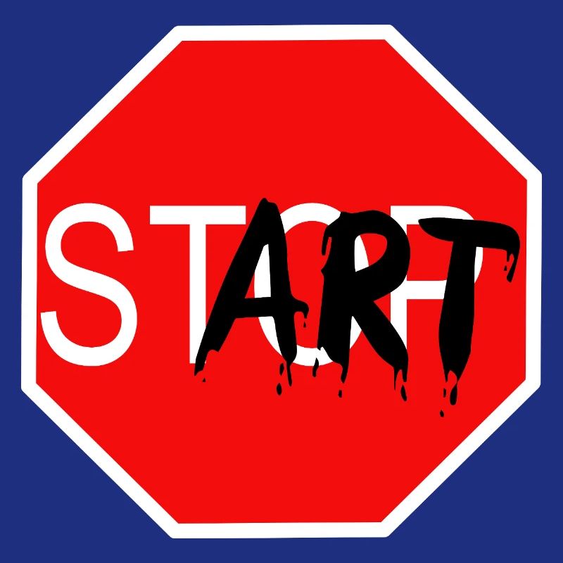 Startzeichen Graffiti Stoppschild