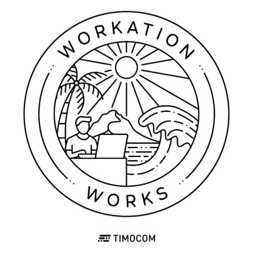 Workation works - Logo - black - Bluza męska Premium z kapturem