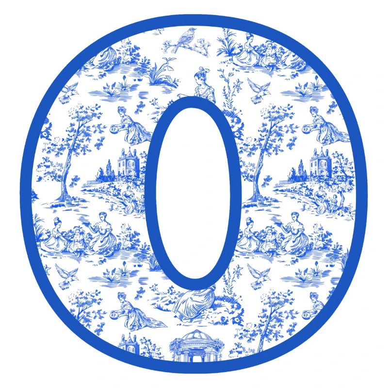 Buchstabe o blaue Chinoiserie