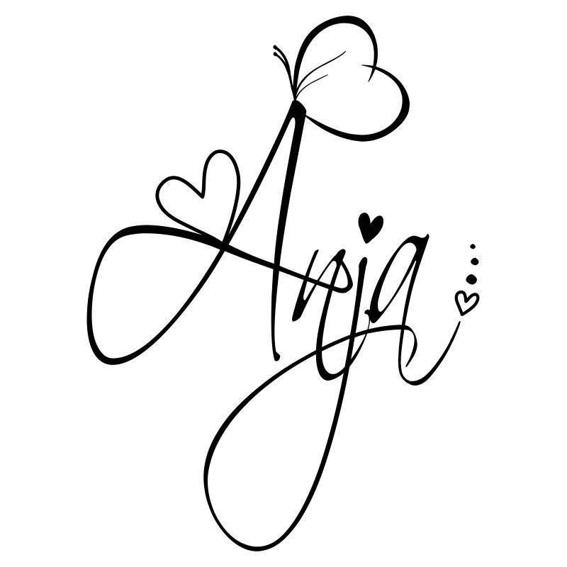 Anja Last name First name Girl Calligraphy Decor