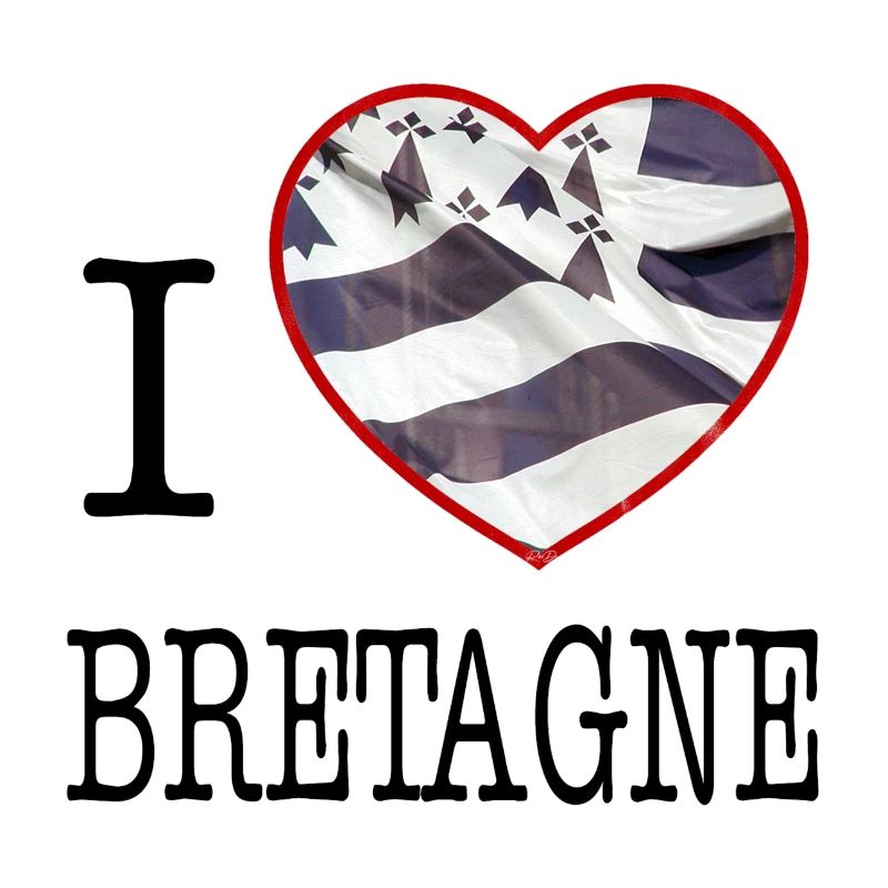 i love bretagne coeur de drapeau