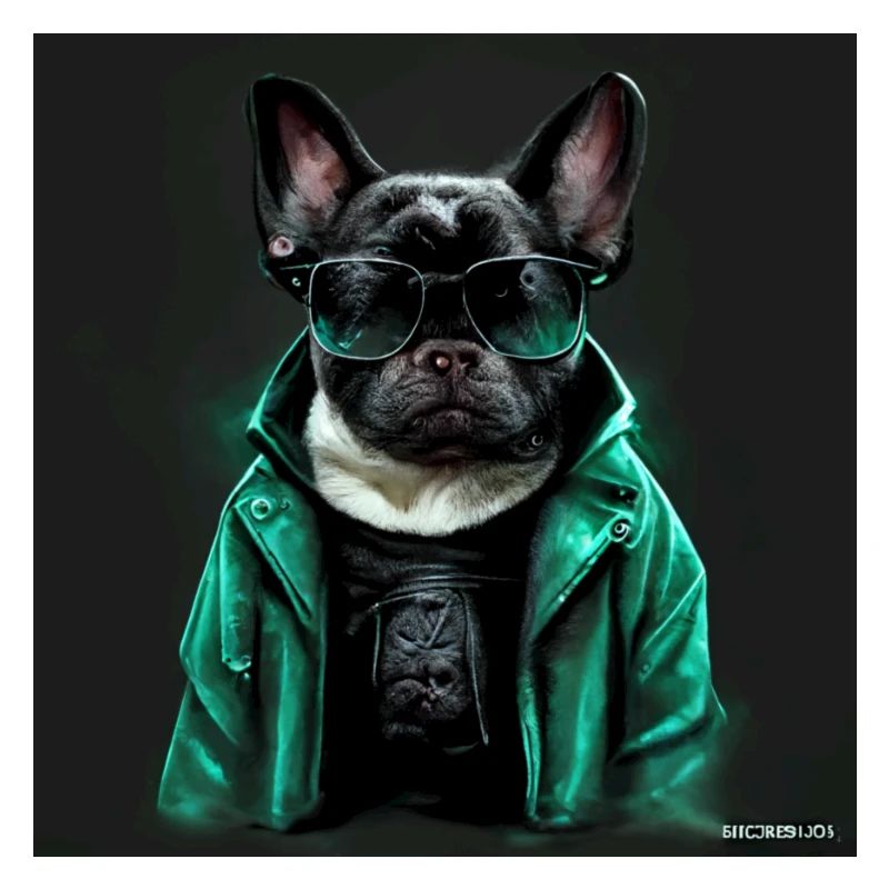 Conception du bouledogue français « Cool Guy ».