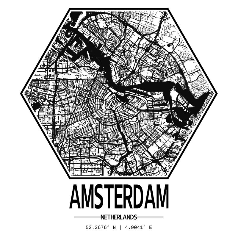 Amsterdam City Map (White)
