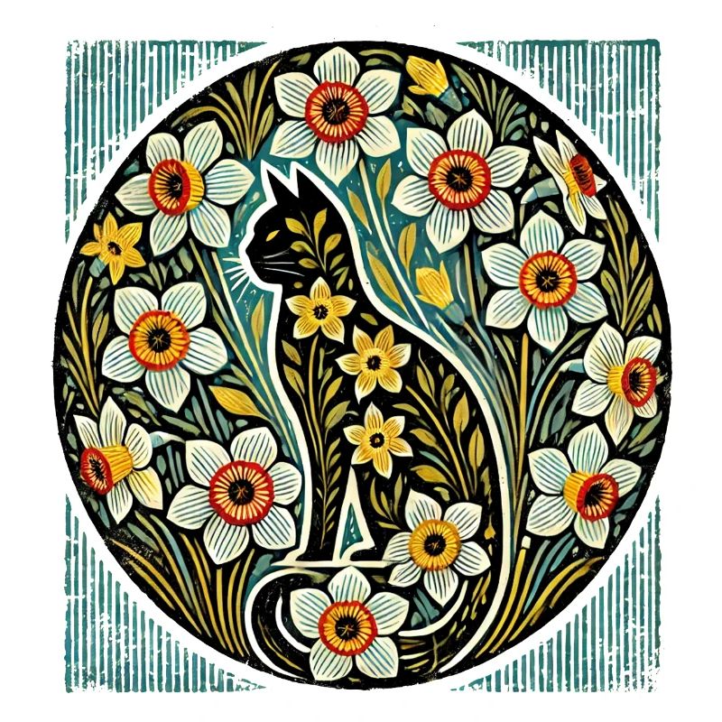Daffodils Cat