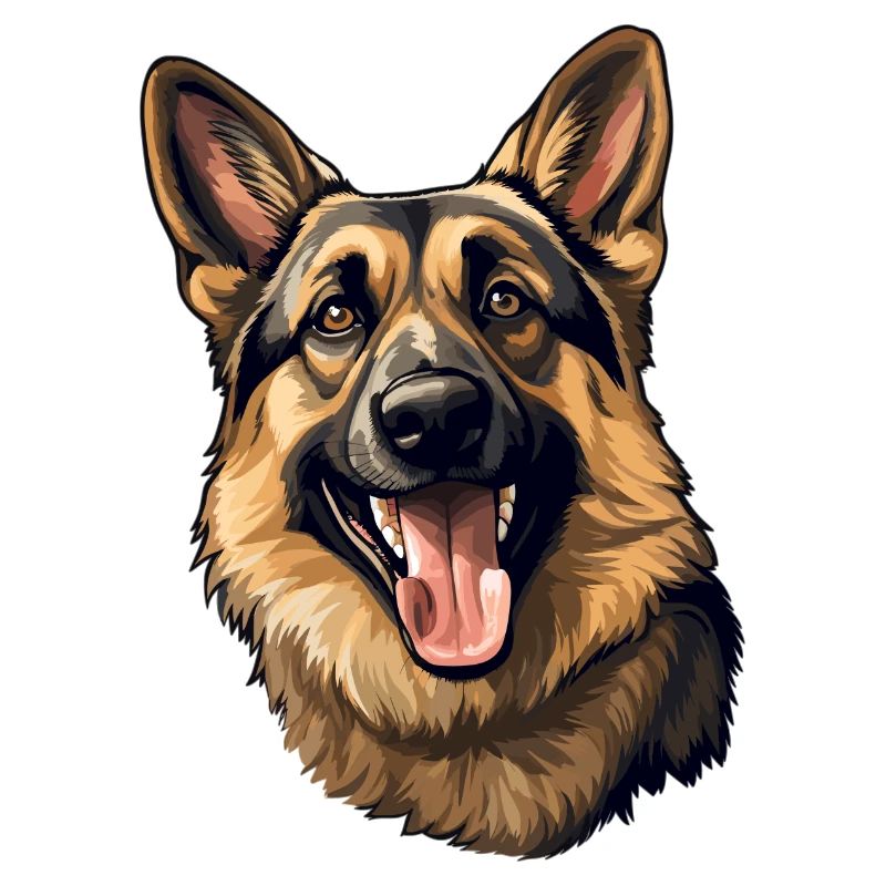 German Shepherd Head Motif