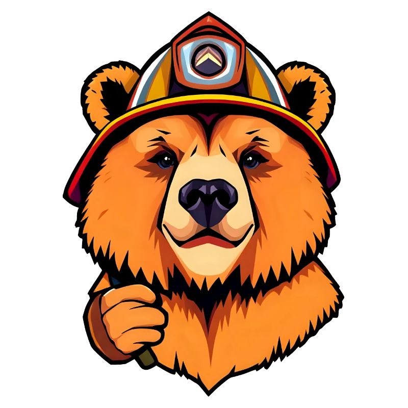 Brave Teddy Bear Firefighter Ready for Action