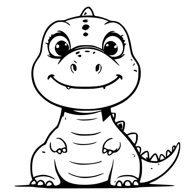 Chubby dino as vector illustration