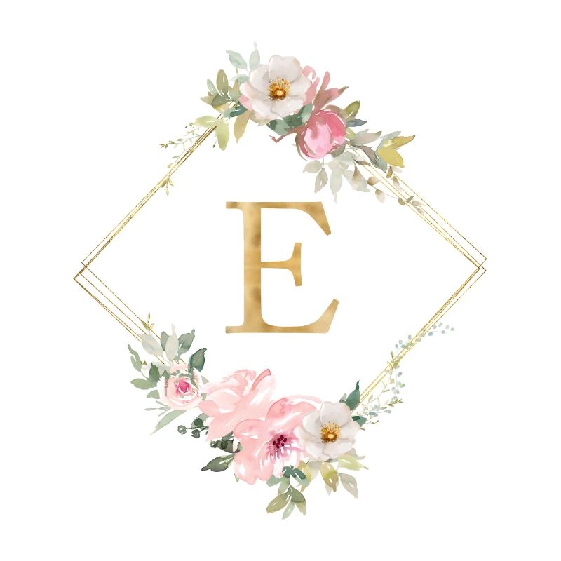 Customizable Monogram E Pastel Floral